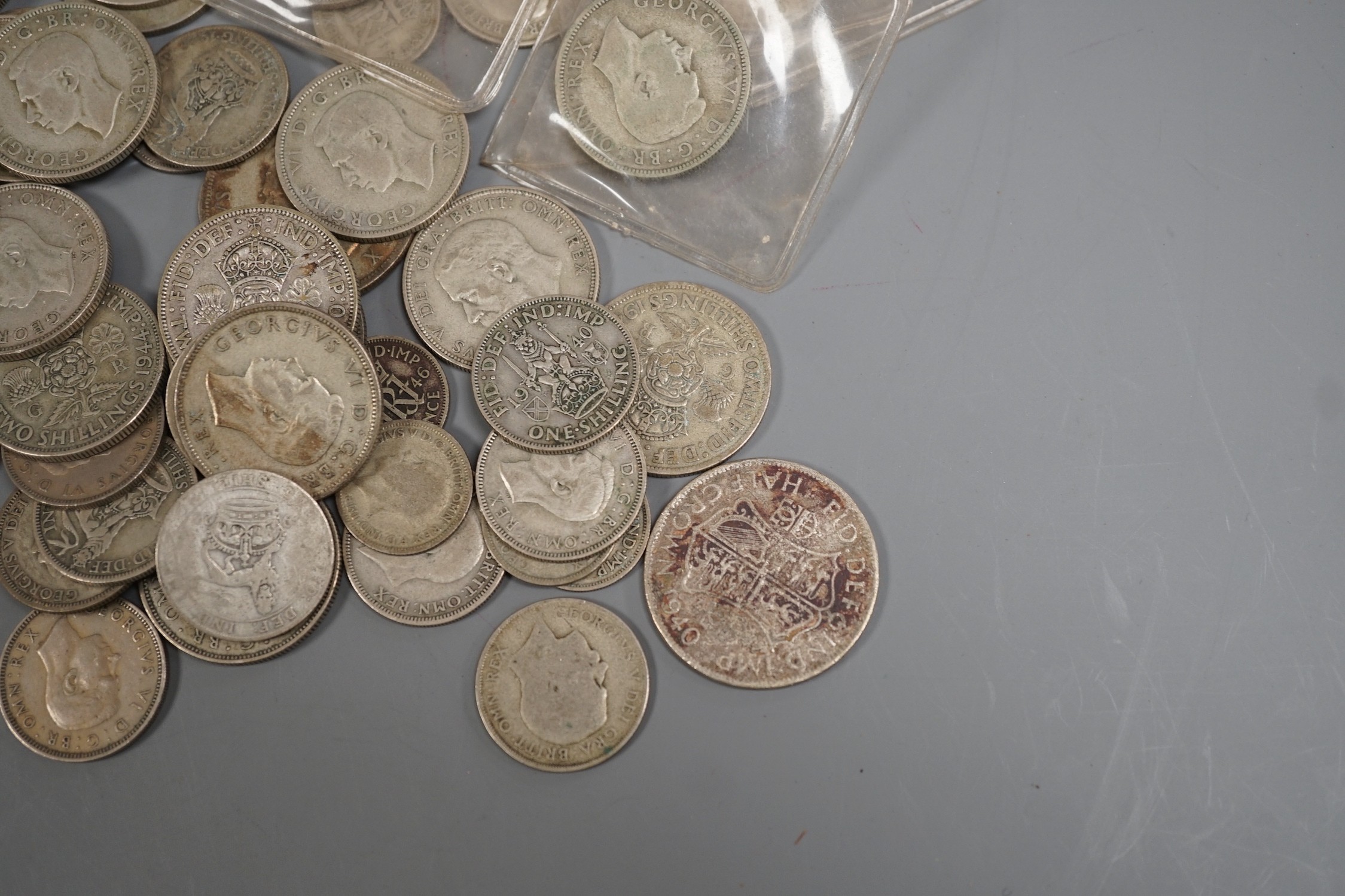 A quantity of various silver coins, Victoria to George VI